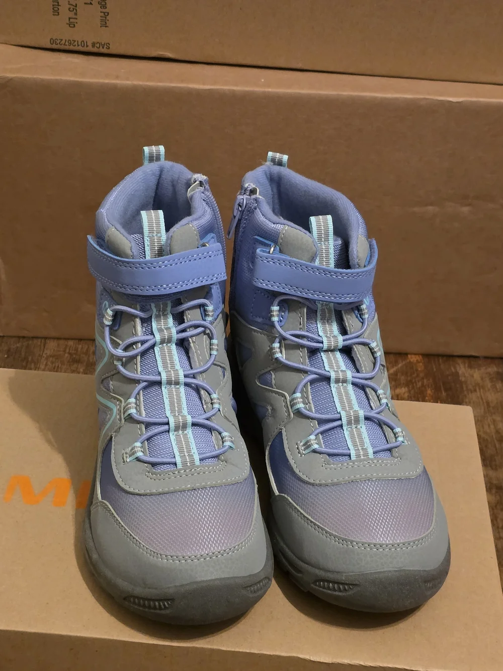 Merrell Kids Lavender and Gray Rain & Snow Boots